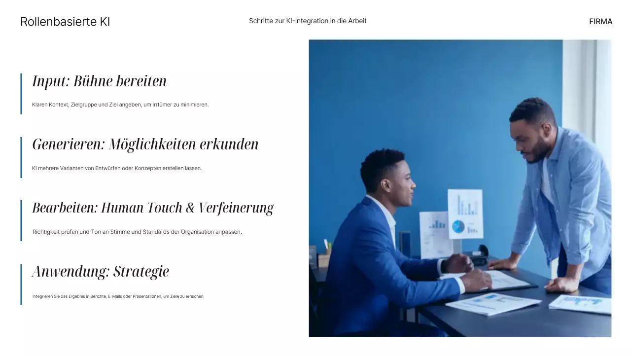 Präsentation des Blue Modern AI-Kurses