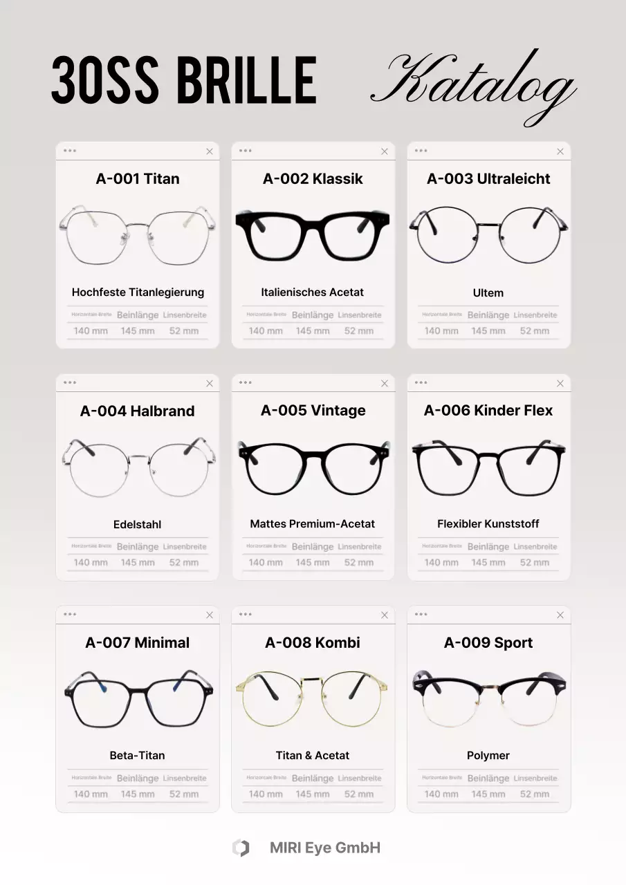 Grauer moderner Modekatalog