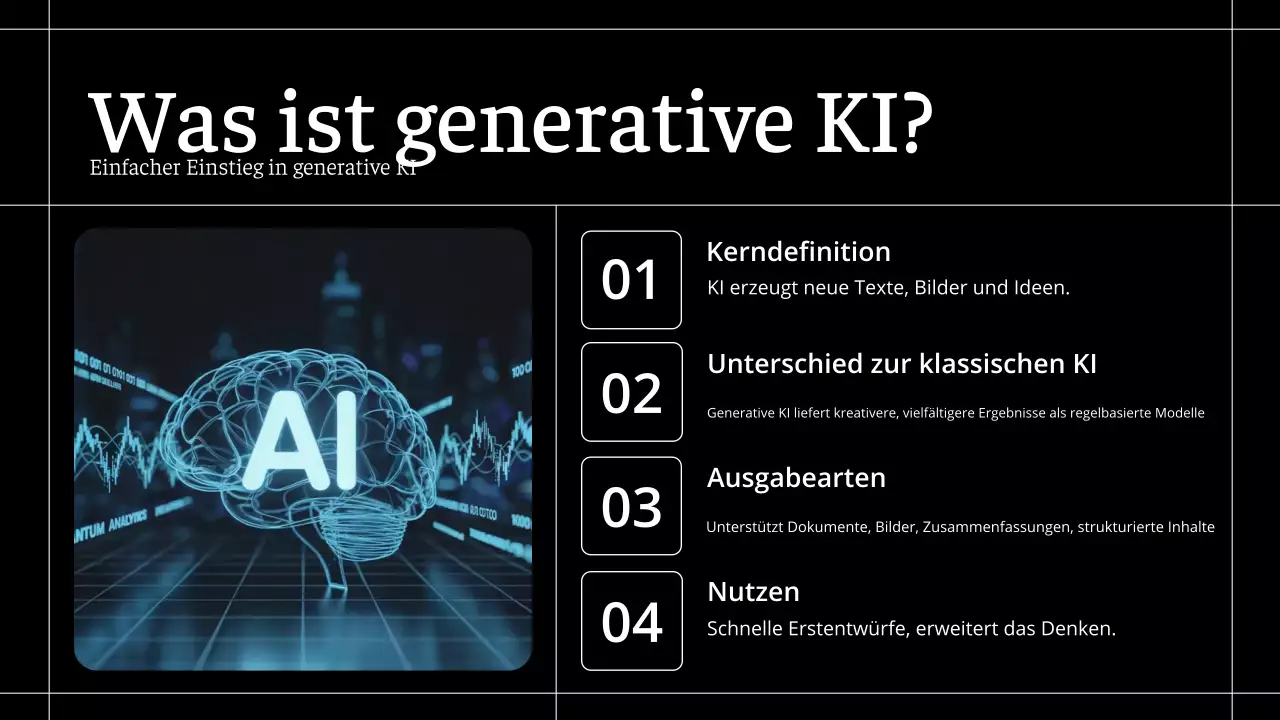 Schwarzer moderner KI-Kurs