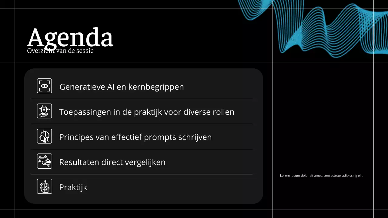 Zwarte moderne AI-cursus