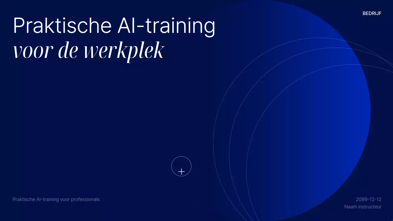 Presentatie van de Blue Modern AI-cursus