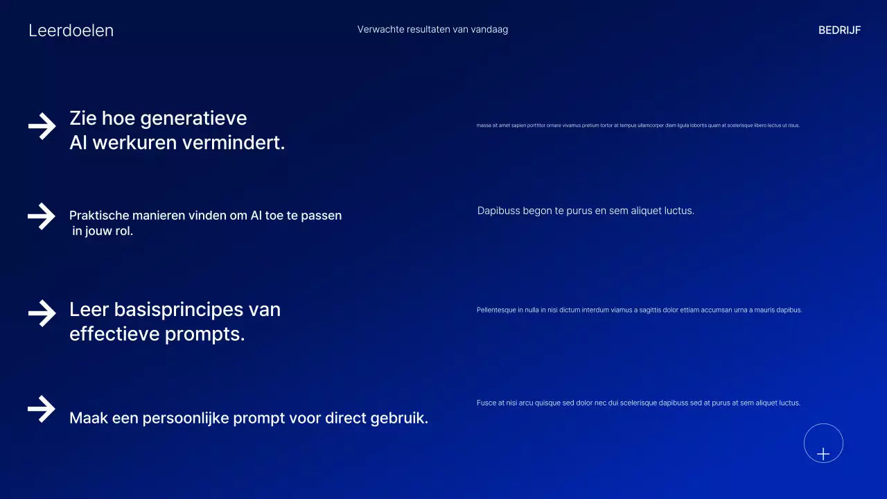 Presentatie van de Blue Modern AI-cursus