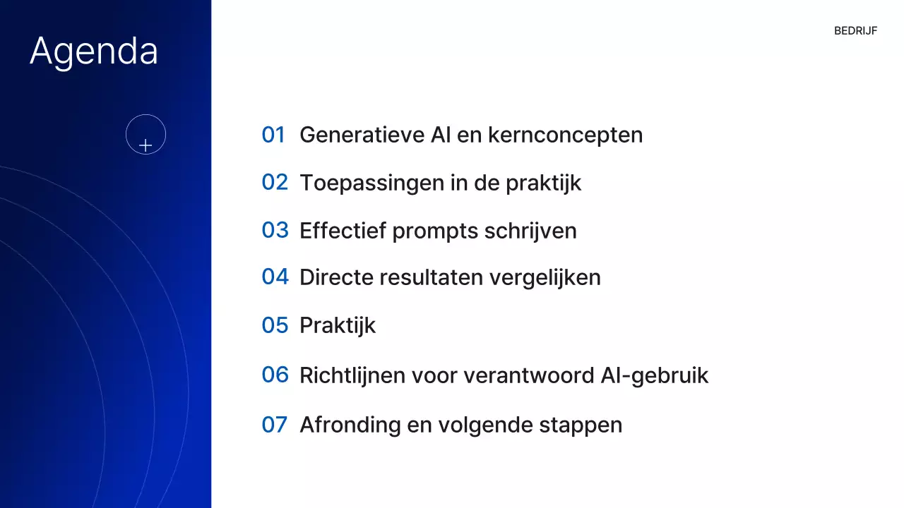 Presentatie van de Blue Modern AI-cursus