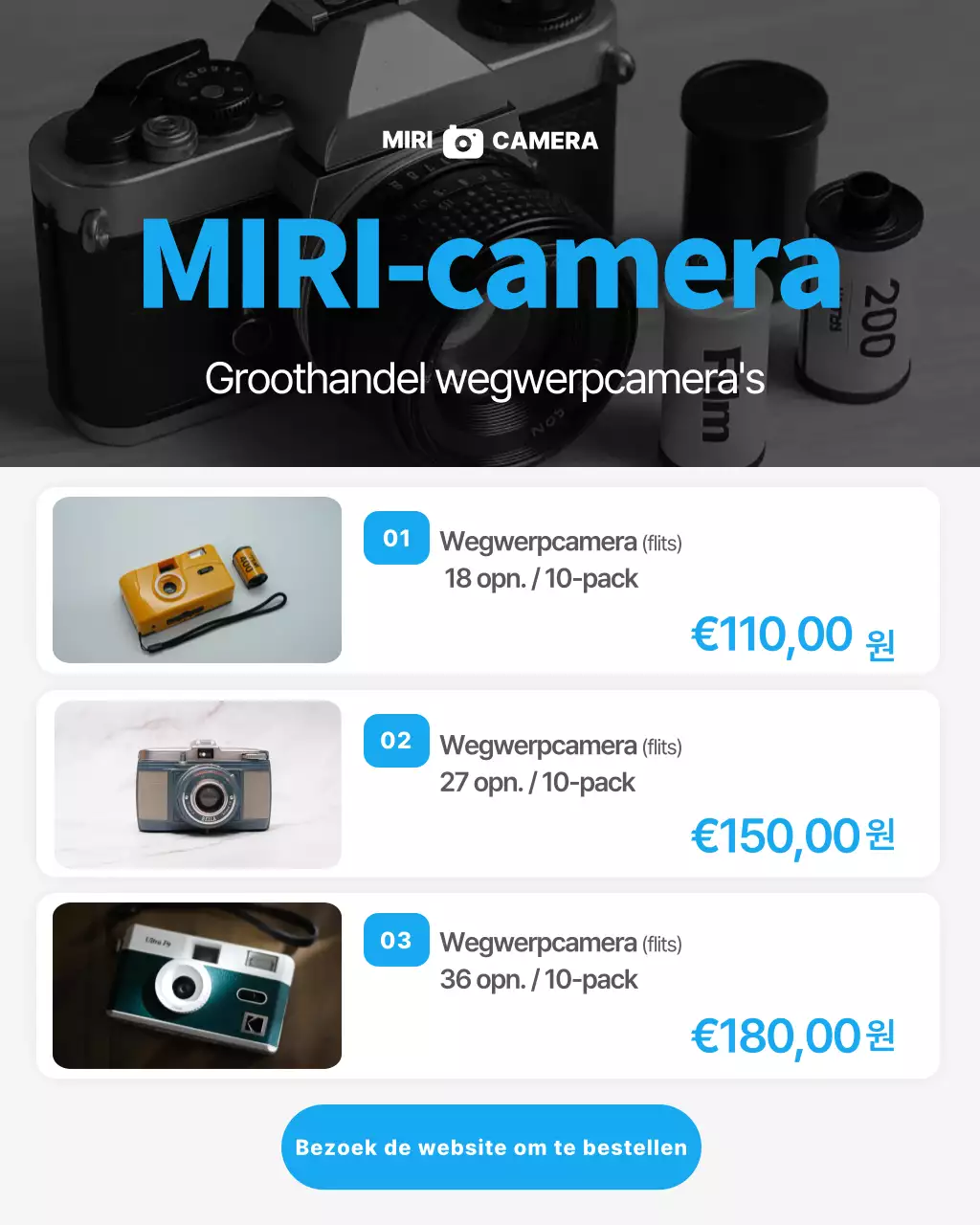 Promotie van moderne zwart-witcameraproducten