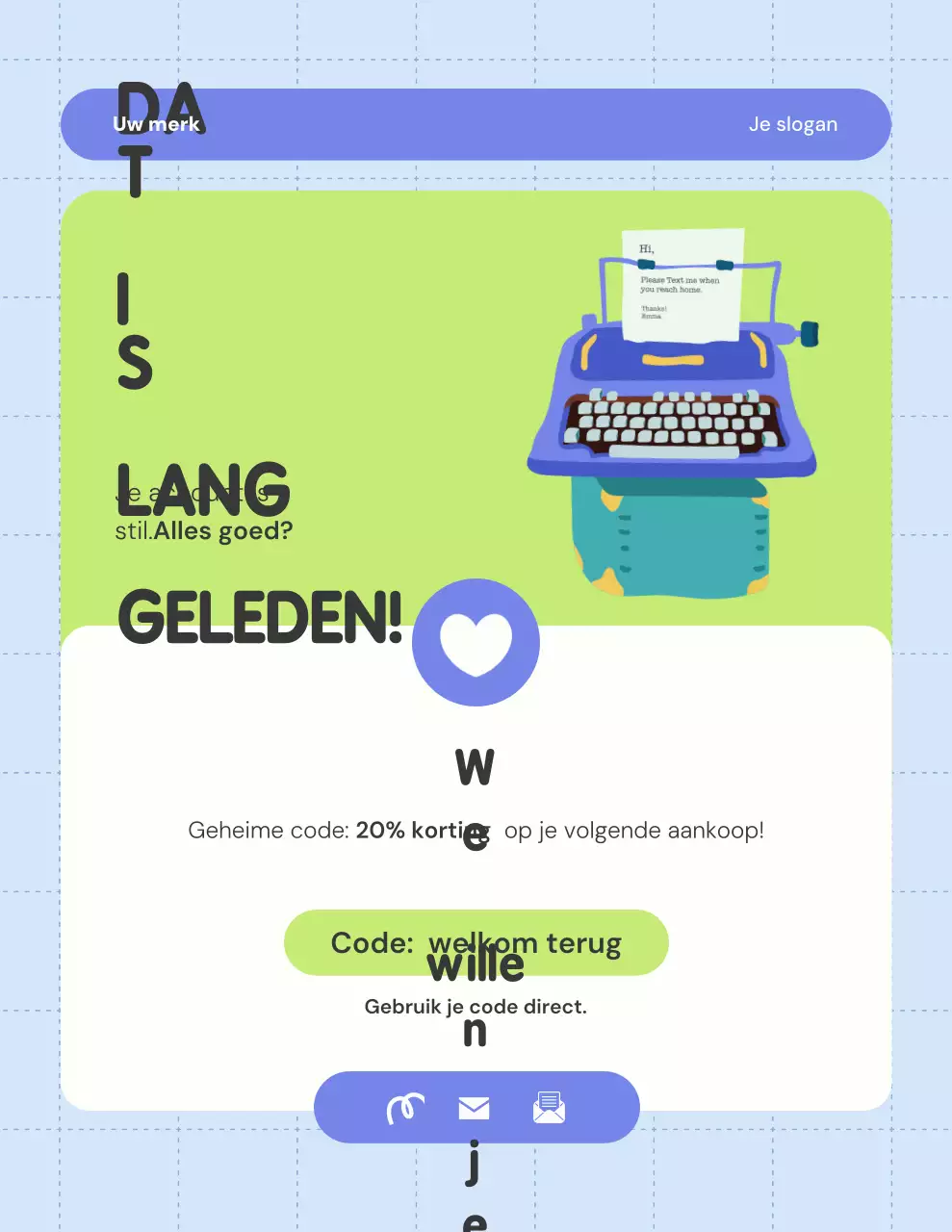 Herinneringsbrief voor de campagne 'Blauw en Groen Moderne Illustratie'