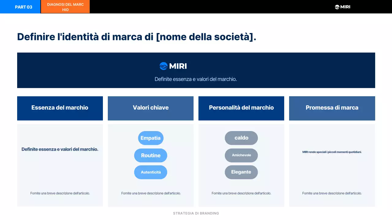 Piano di branding moderno nero