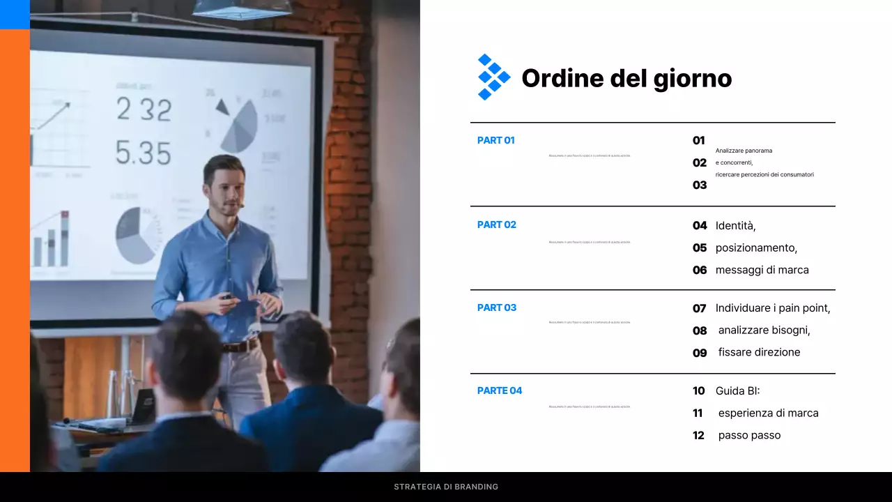 Piano di branding moderno nero