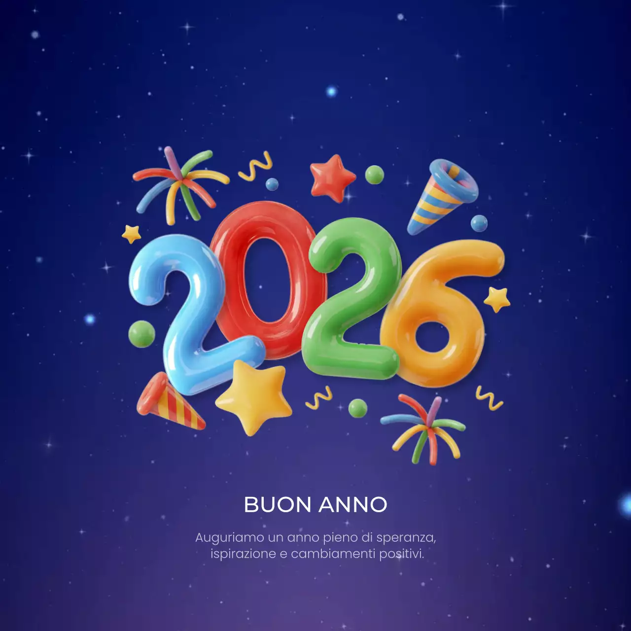 Auguri di Capodanno festivo blu 2026