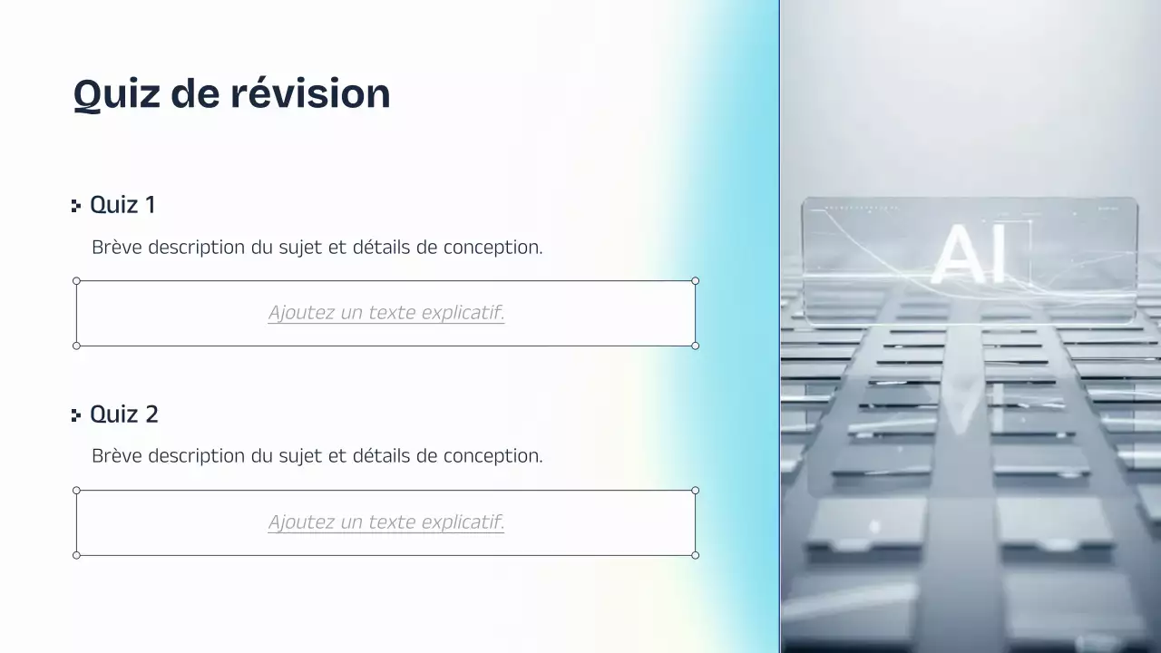 Présentation de cours sur l'IA bleue et jaune