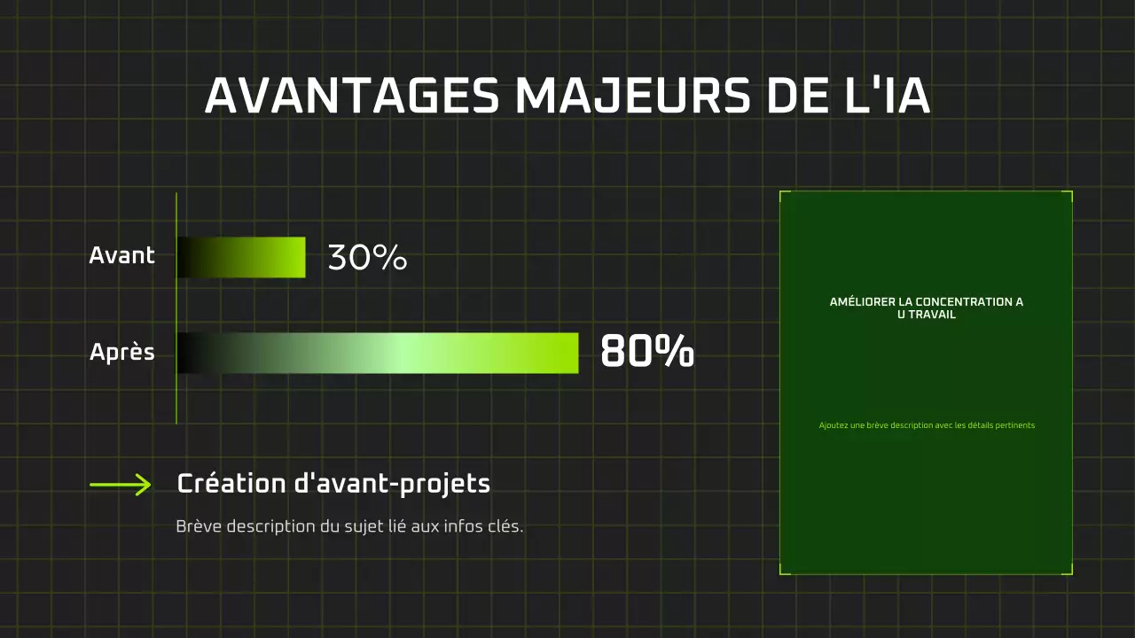 Présentation du cours d'IA moderne en noir et vert