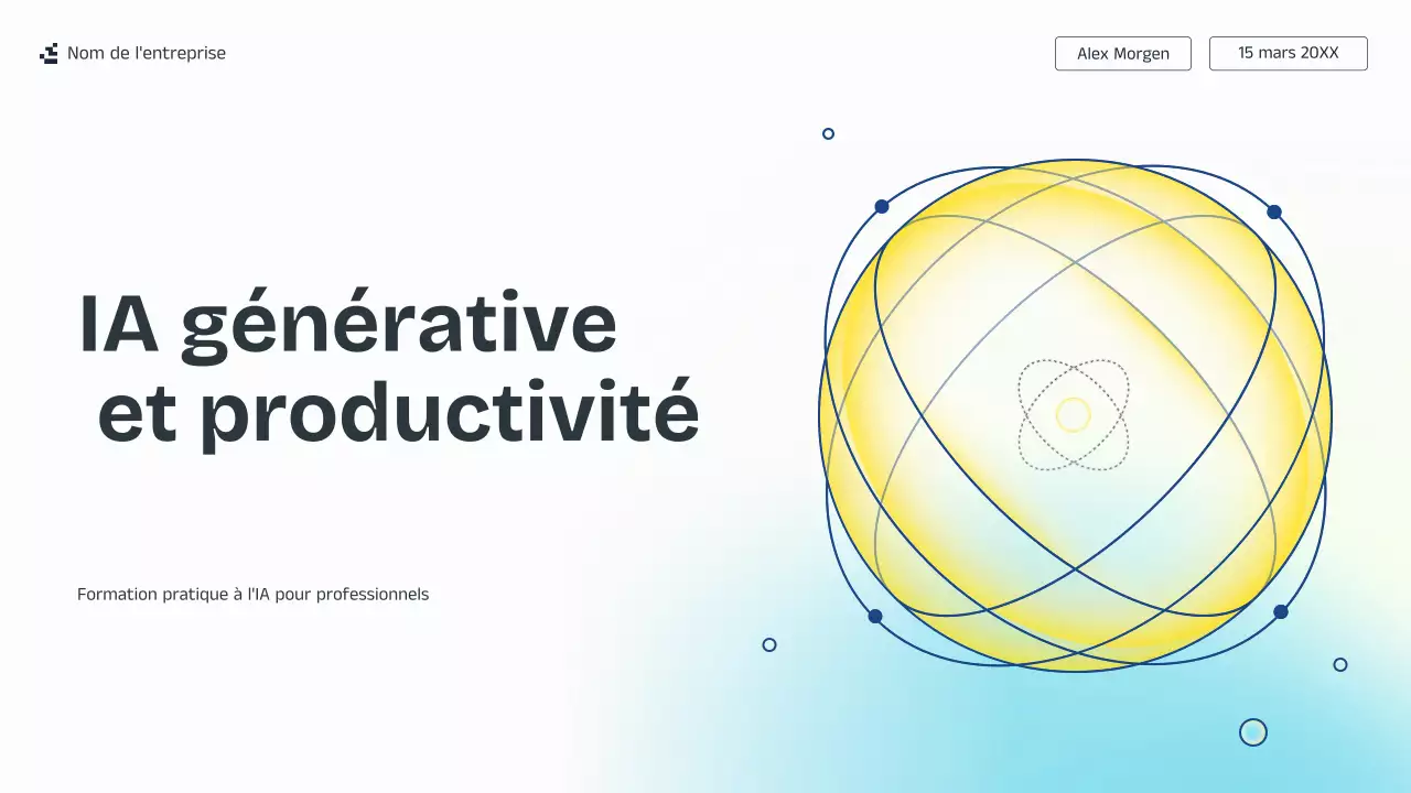 Présentation de cours sur l'IA bleue et jaune