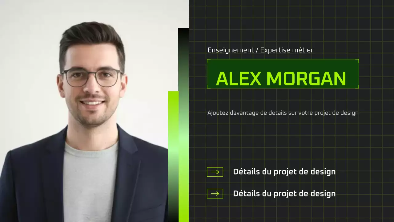 Présentation du cours d'IA moderne en noir et vert