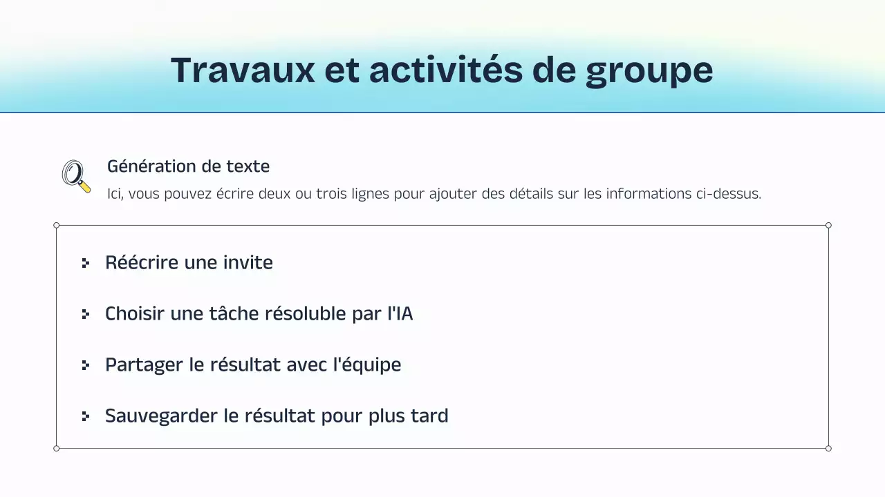 Présentation de cours sur l'IA bleue et jaune