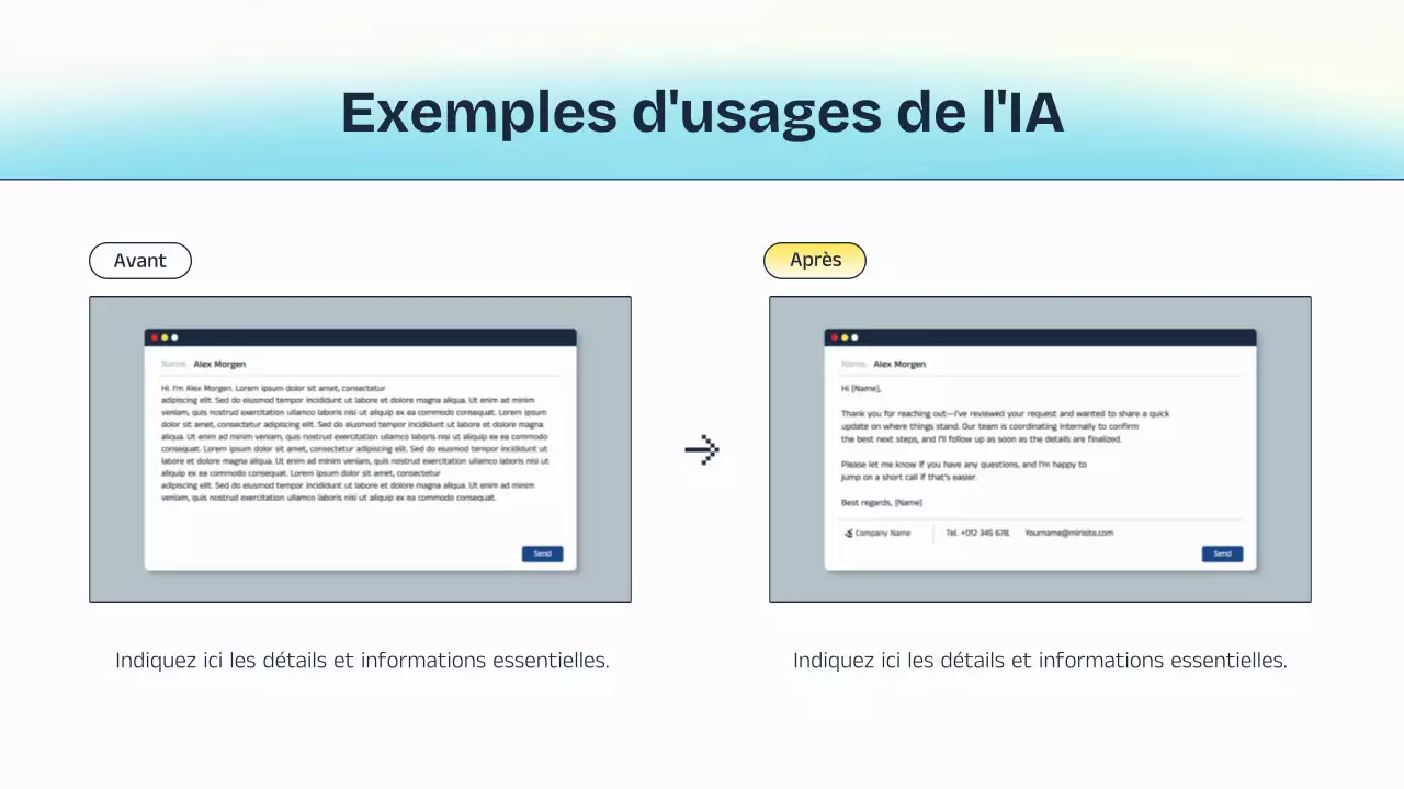 Présentation de cours sur l'IA bleue et jaune