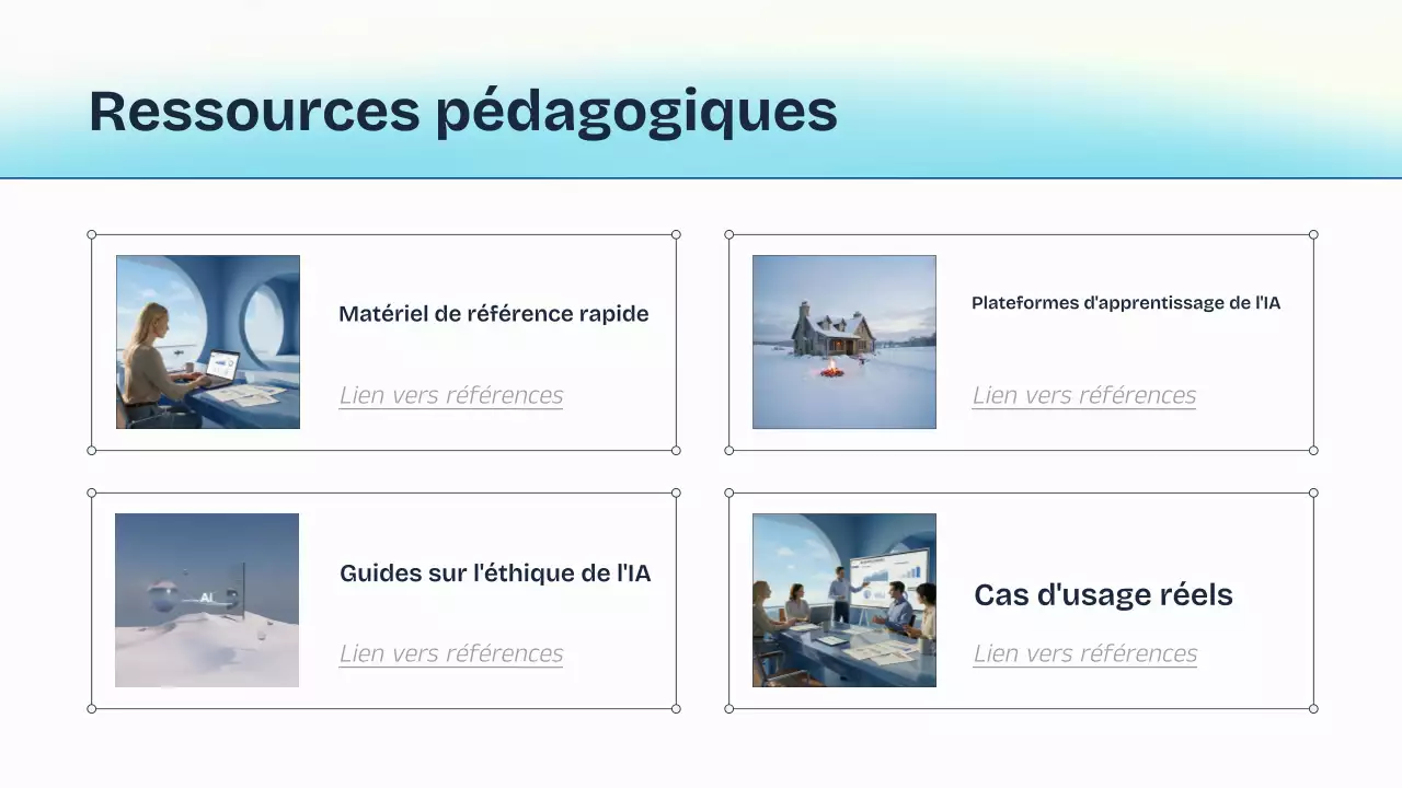 Présentation de cours sur l'IA bleue et jaune