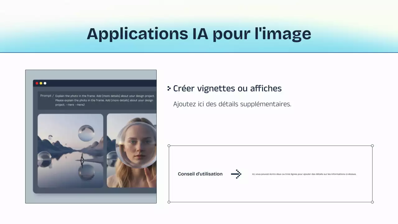 Présentation de cours sur l'IA bleue et jaune