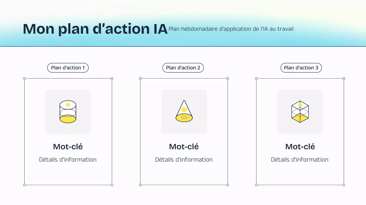 Présentation de cours sur l'IA bleue et jaune
