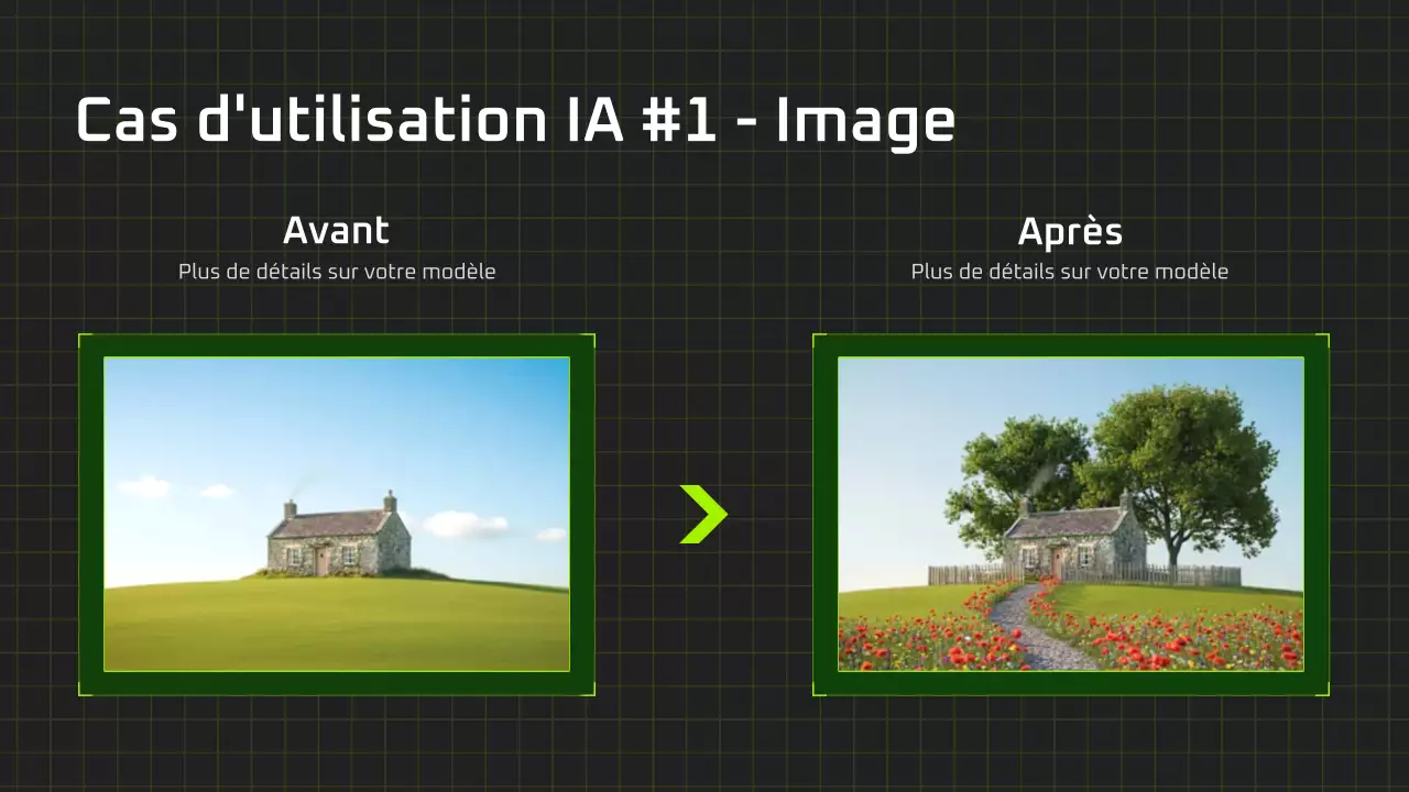 Présentation du cours d'IA moderne en noir et vert
