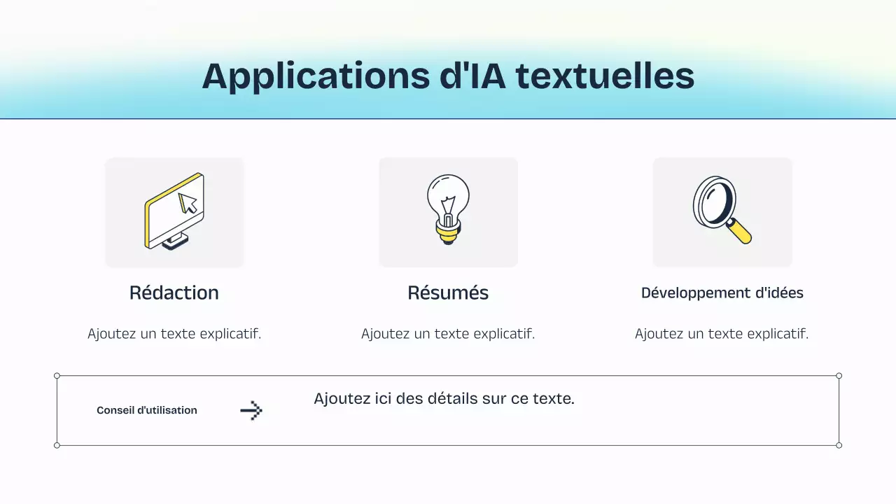 Présentation de cours sur l'IA bleue et jaune