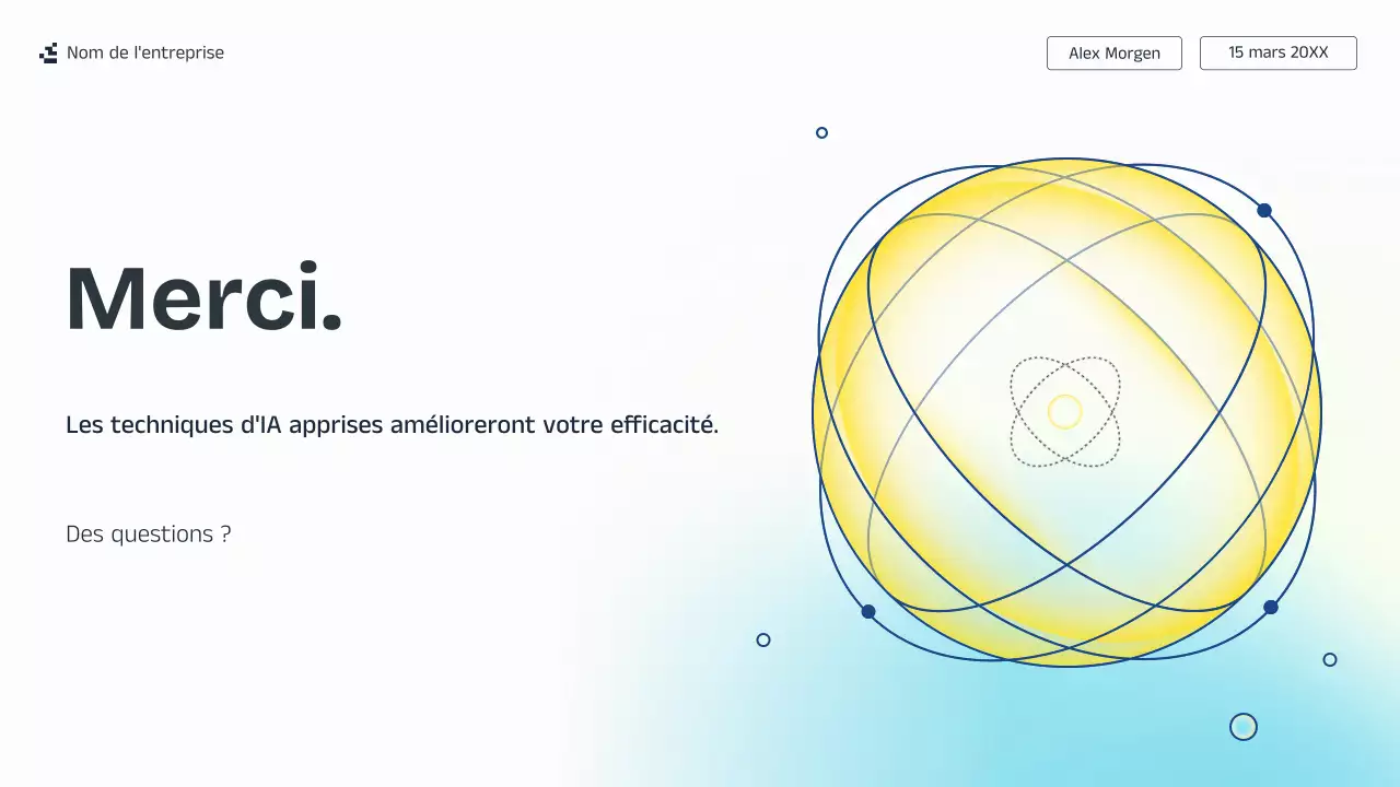 Présentation de cours sur l'IA bleue et jaune