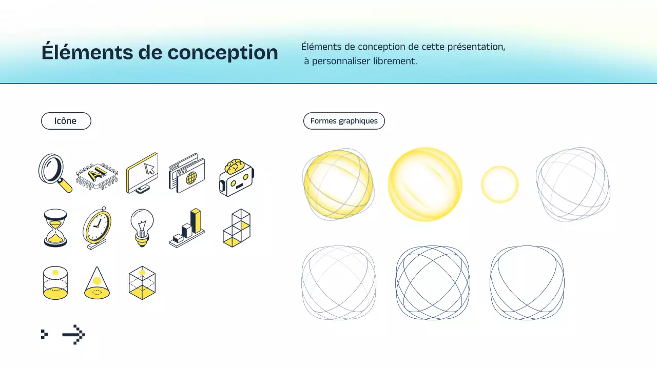Présentation de cours sur l'IA bleue et jaune