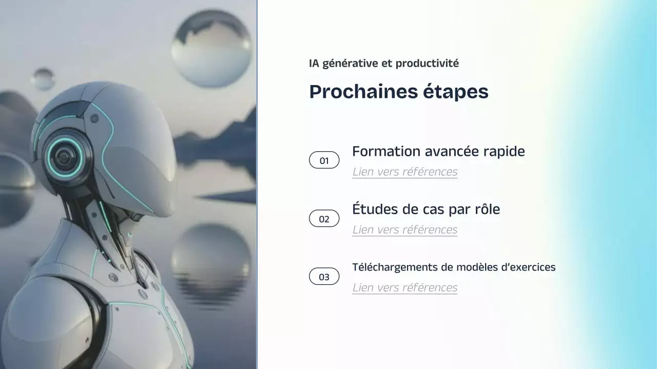 Présentation de cours sur l'IA bleue et jaune
