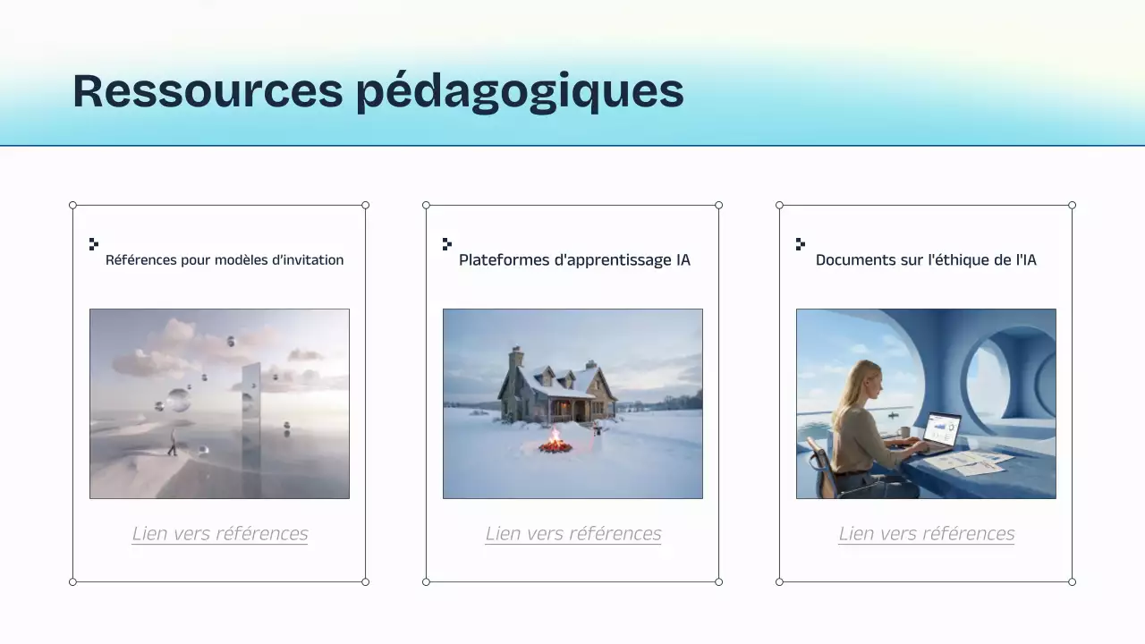 Présentation de cours sur l'IA bleue et jaune