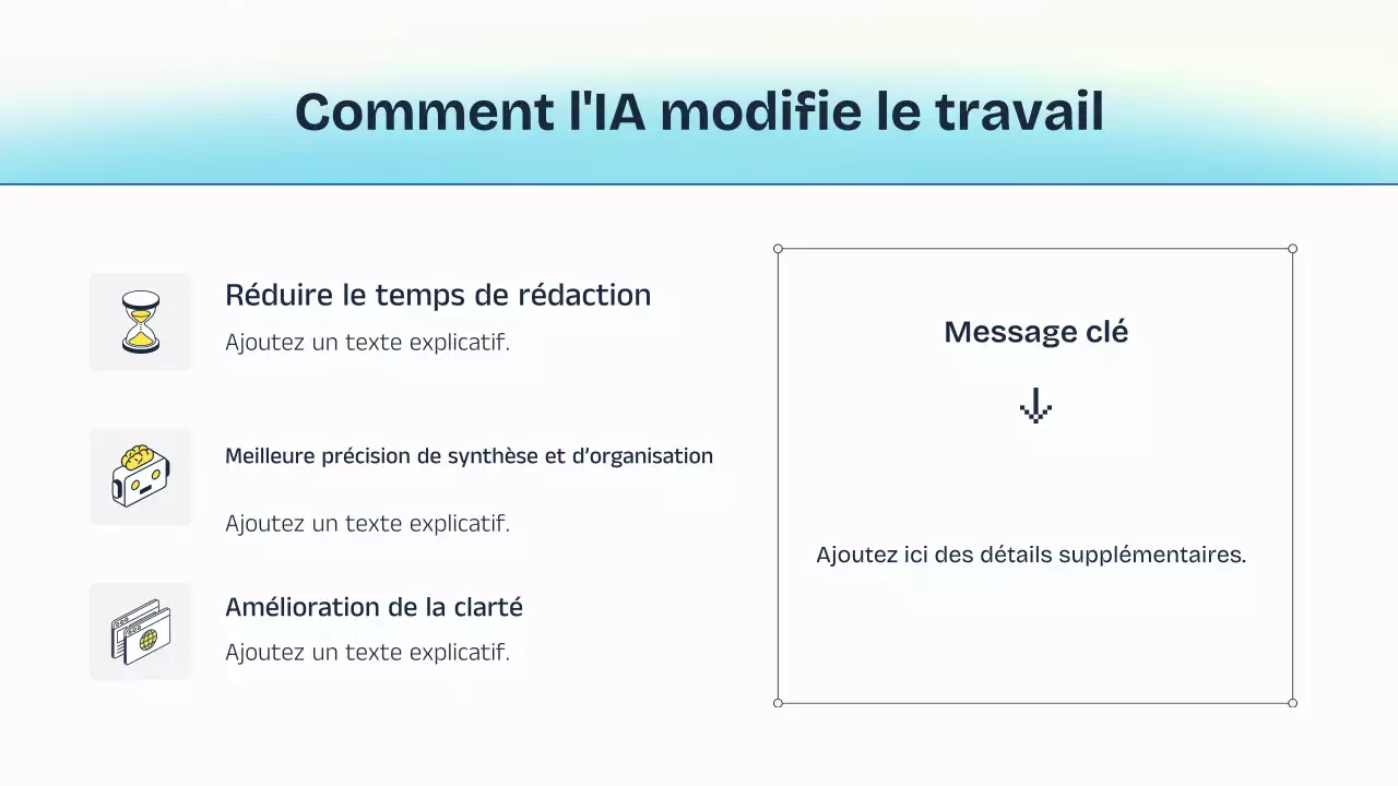 Présentation de cours sur l'IA bleue et jaune