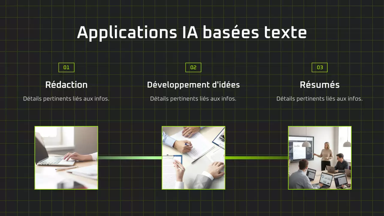 Présentation du cours d'IA moderne en noir et vert