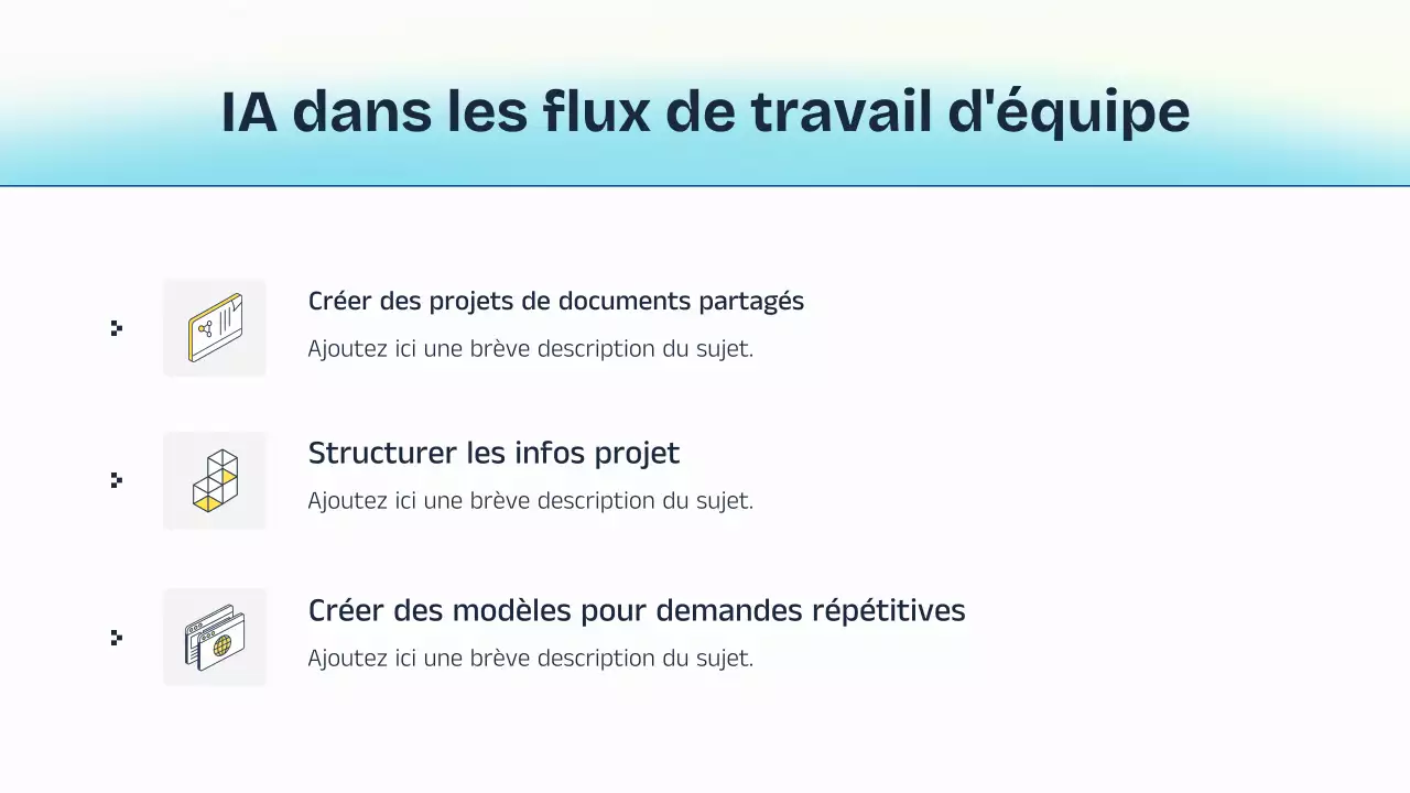 Présentation de cours sur l'IA bleue et jaune