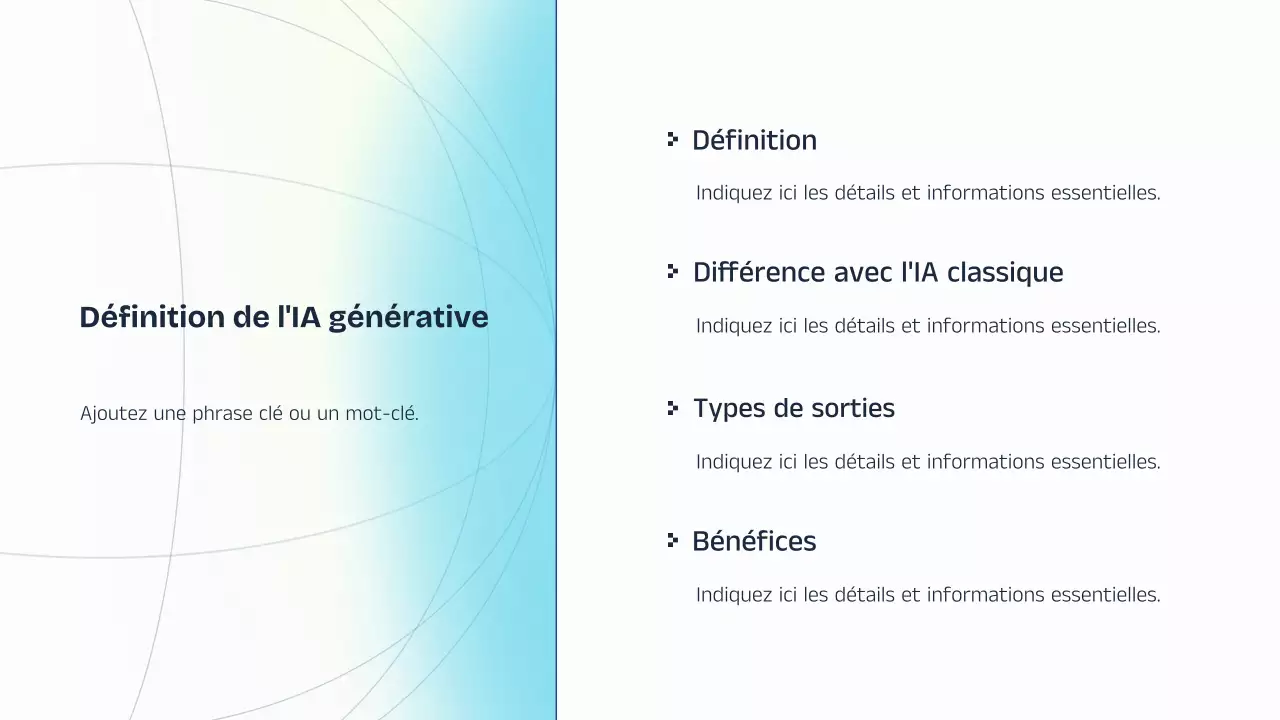 Présentation de cours sur l'IA bleue et jaune