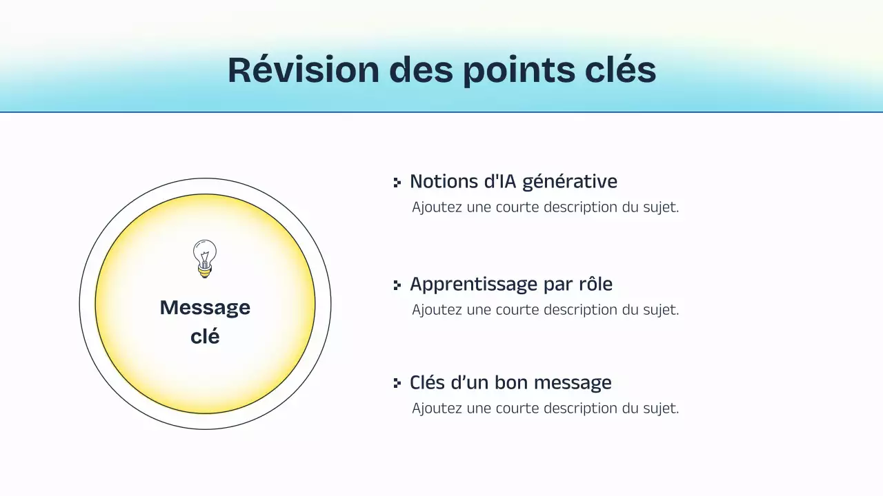 Présentation de cours sur l'IA bleue et jaune