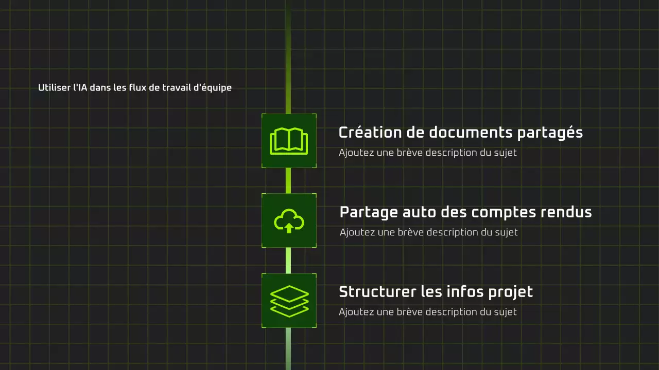 Présentation du cours d'IA moderne en noir et vert