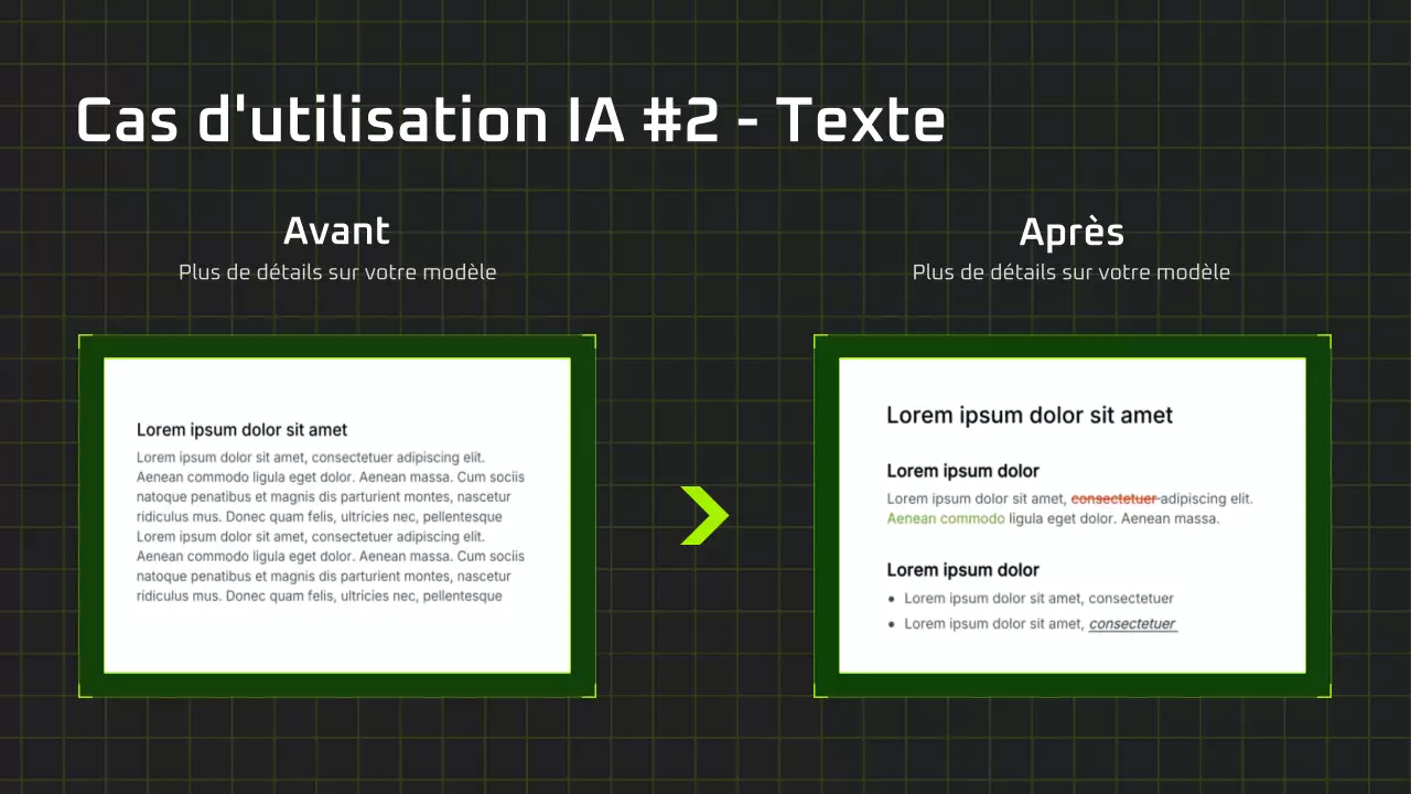 Présentation du cours d'IA moderne en noir et vert