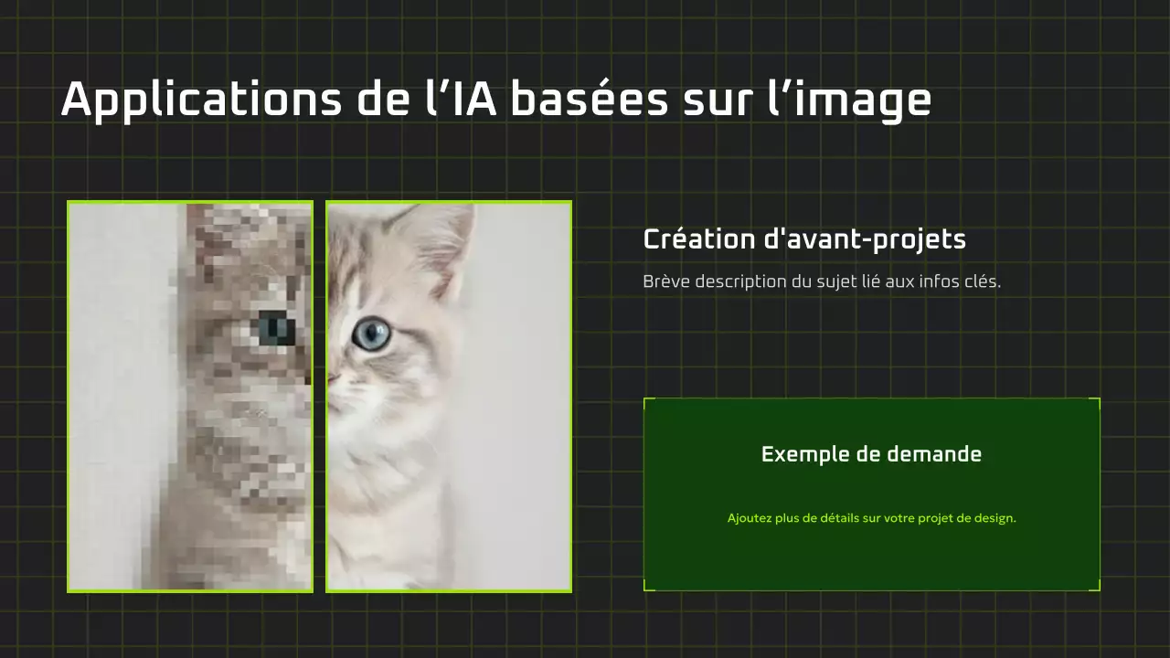 Présentation du cours d'IA moderne en noir et vert