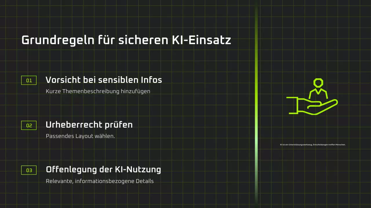 Präsentation des modernen KI-Kurses „Schwarz und Grün“