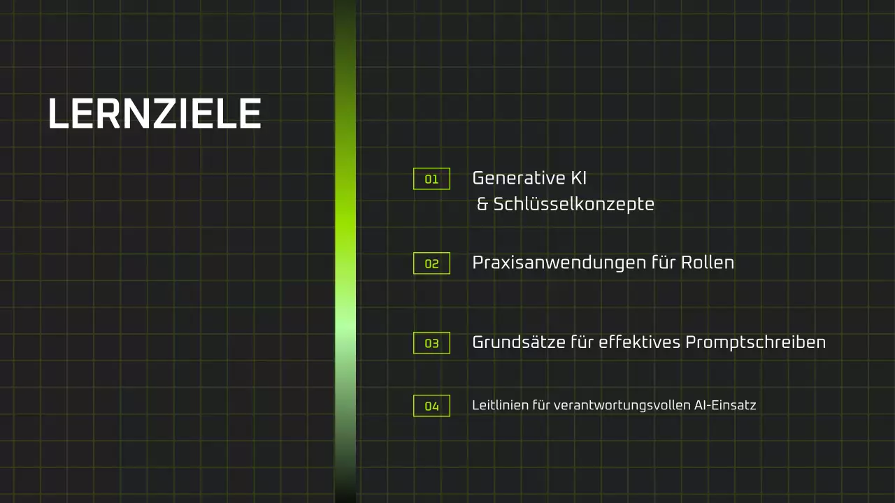 Präsentation des modernen KI-Kurses „Schwarz und Grün“