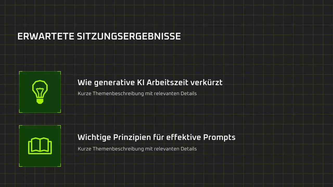 Präsentation des modernen KI-Kurses „Schwarz und Grün“