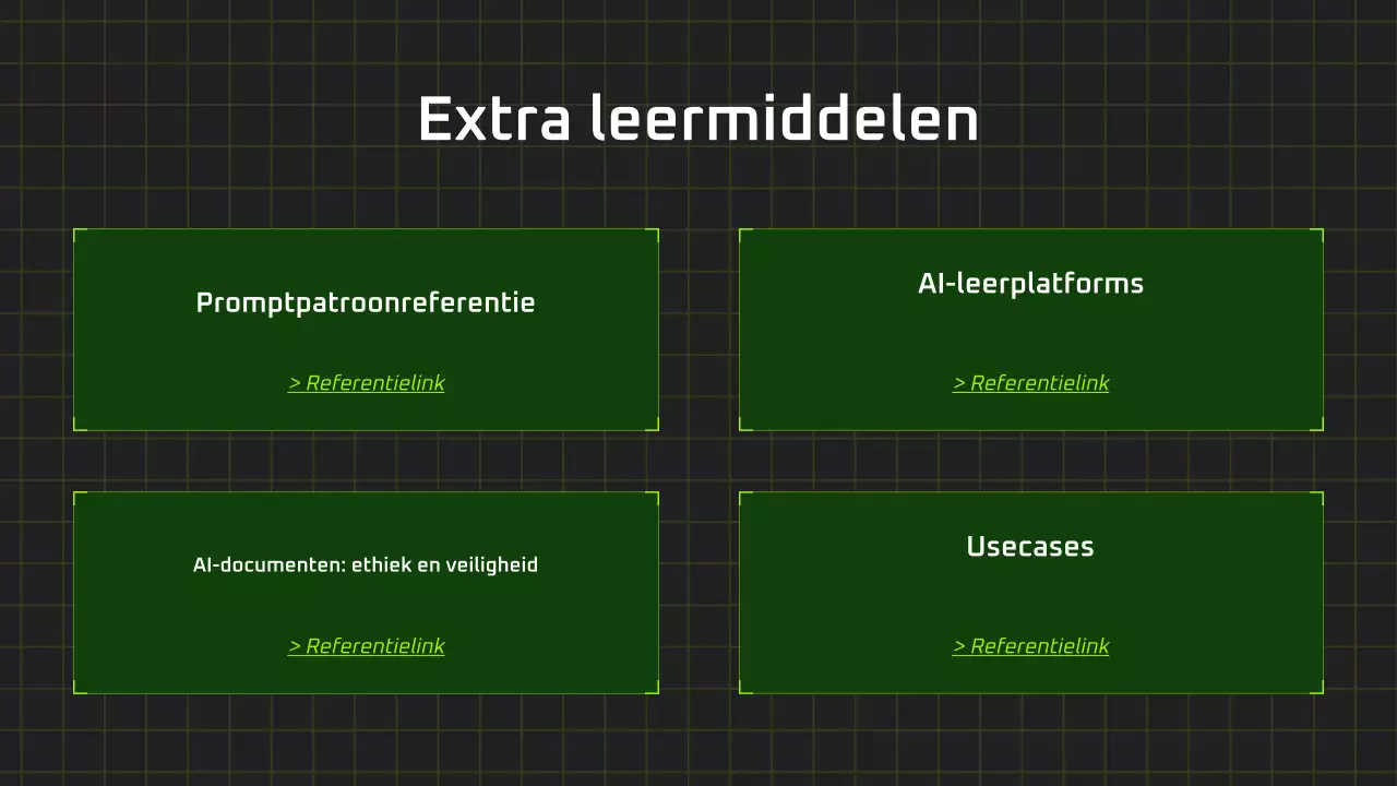 Presentatie van een moderne AI-cursus in zwart-groen