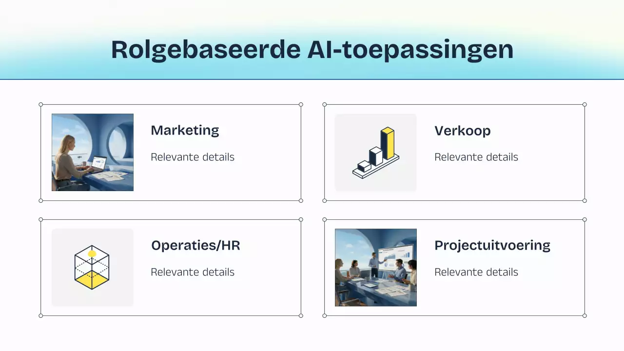 Blauw en geel AI-lezingpresentatie