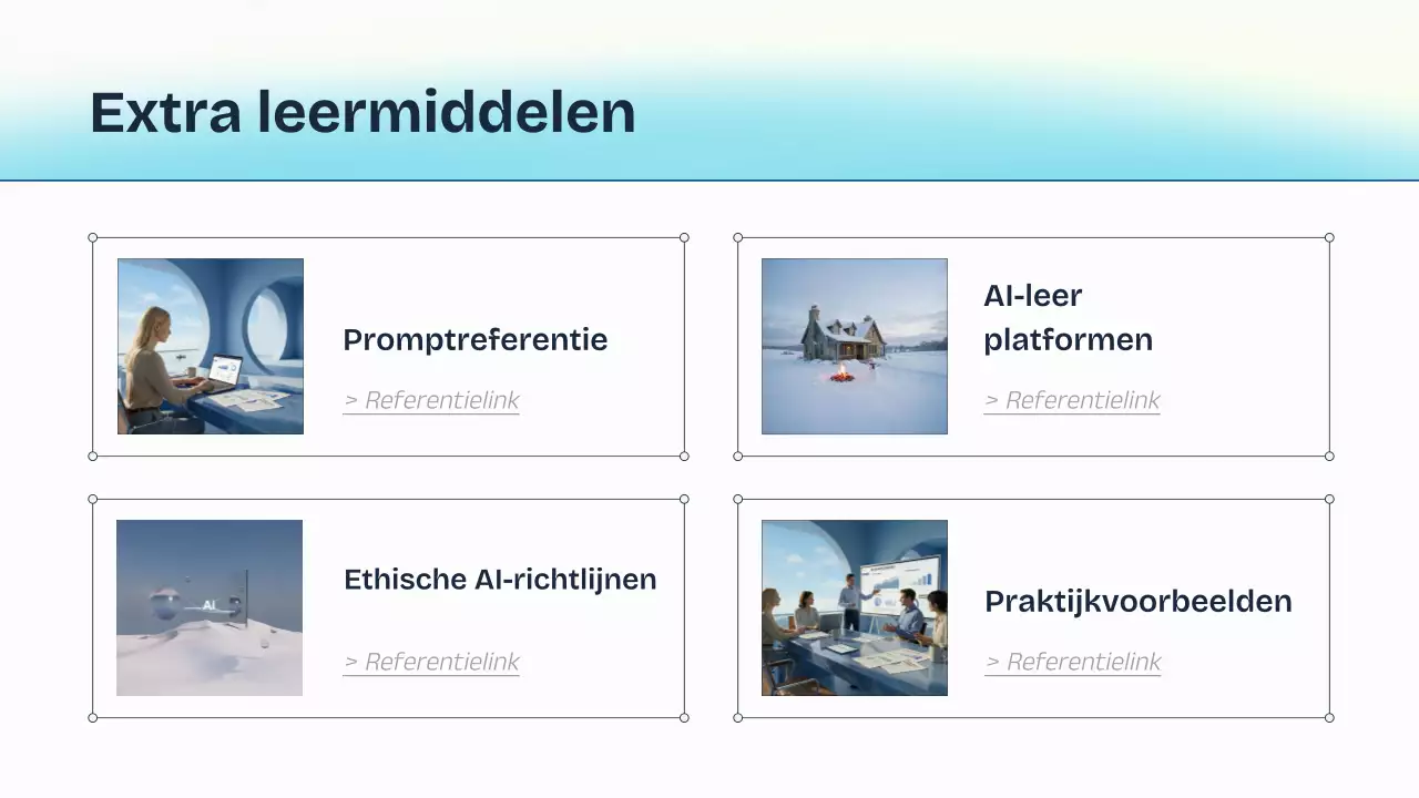 Blauw en geel AI-lezingpresentatie