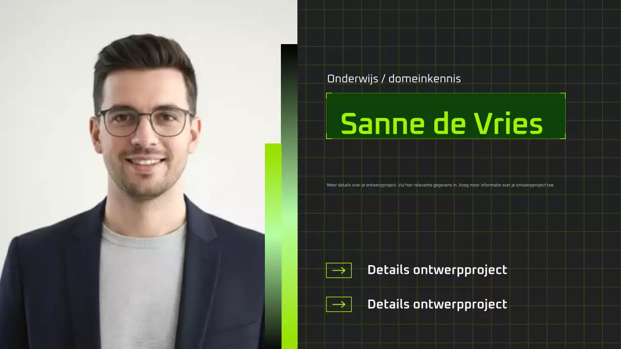 Presentatie van een moderne AI-cursus in zwart-groen