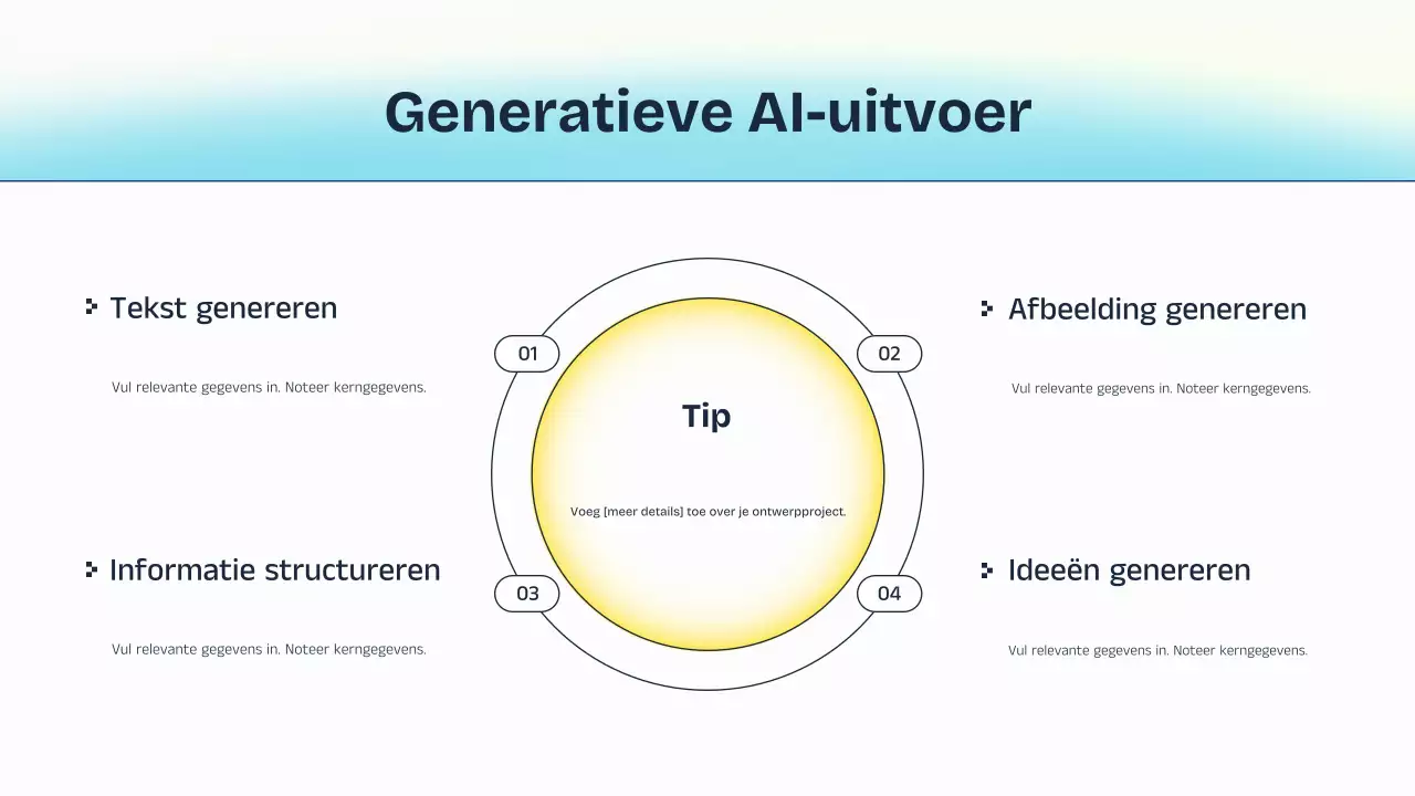 Blauw en geel AI-lezingpresentatie