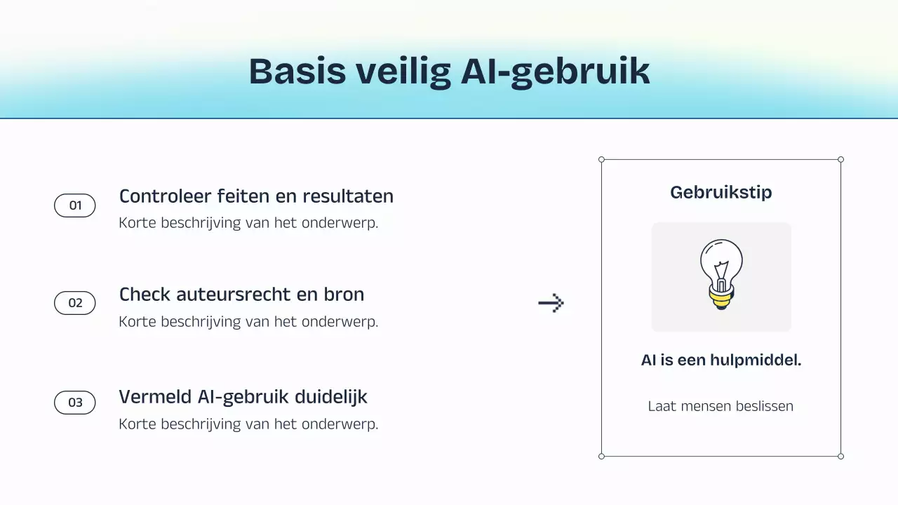 Blauw en geel AI-lezingpresentatie