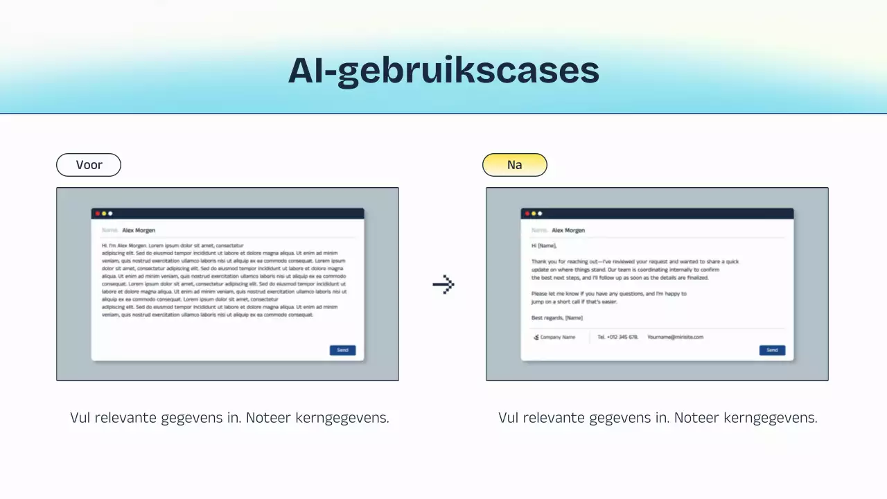 Blauw en geel AI-lezingpresentatie