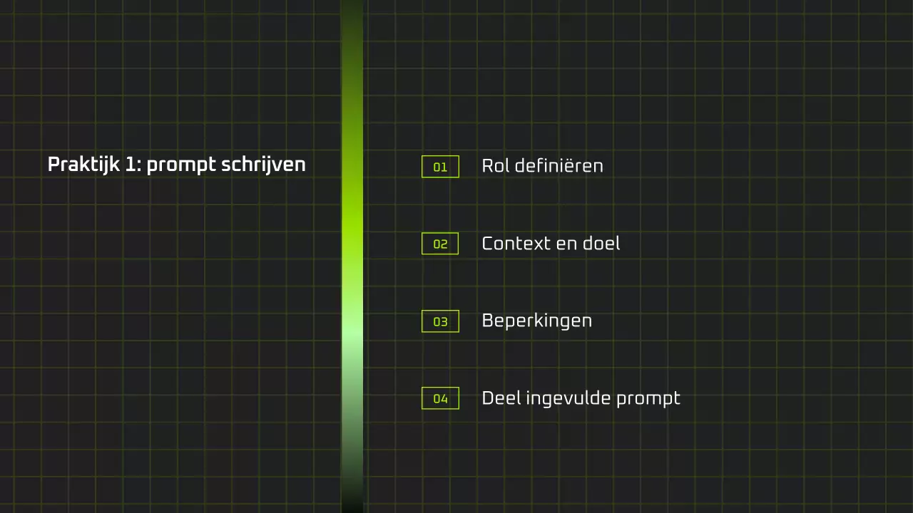 Presentatie van een moderne AI-cursus in zwart-groen