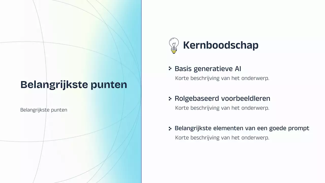 Blauw en geel AI-lezingpresentatie