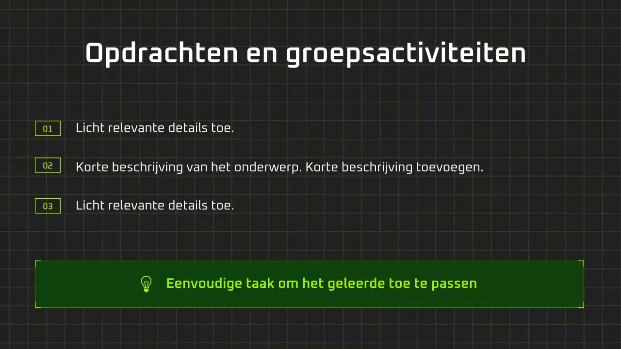 Presentatie van een moderne AI-cursus in zwart-groen