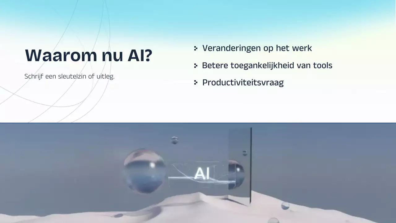 Blauw en geel AI-lezingpresentatie