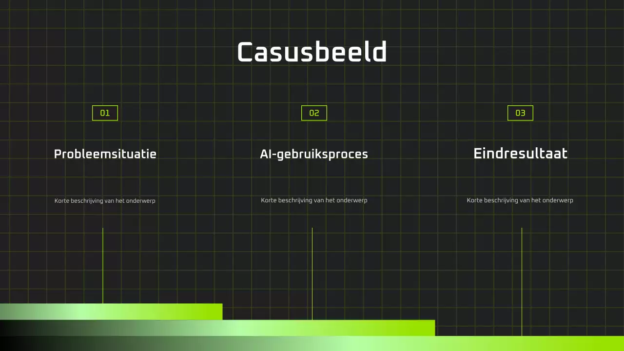 Presentatie van een moderne AI-cursus in zwart-groen